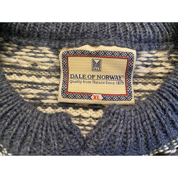 Vtg Dale of Norway Mens Cardigan Sweater XL Fair Isle New Wool Preppy Grandpa - Picture 6 of 14